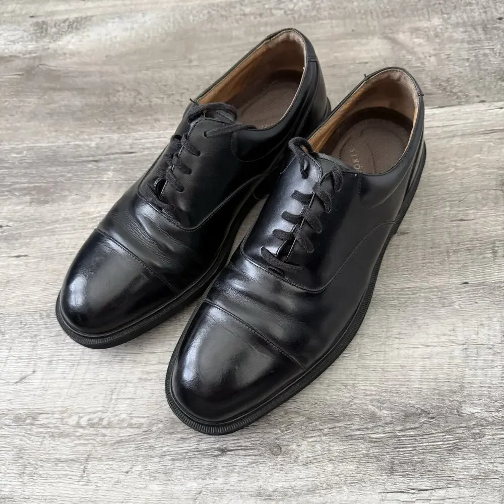 Rockport Dressports Oxfords Mens 10M Black Cap Toe Lace Up Comfort DMX Light